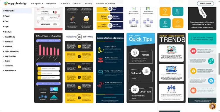أداة Appy Pie Design لتصميم انفوجرافيك