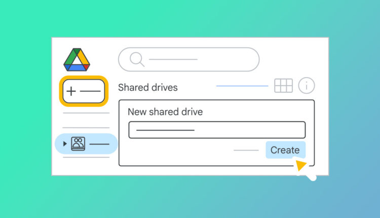 انشاء محرك اقراص مشترك على Google Drive