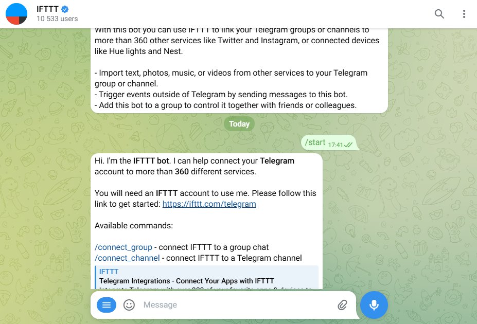 بوت IFTTT Bot
