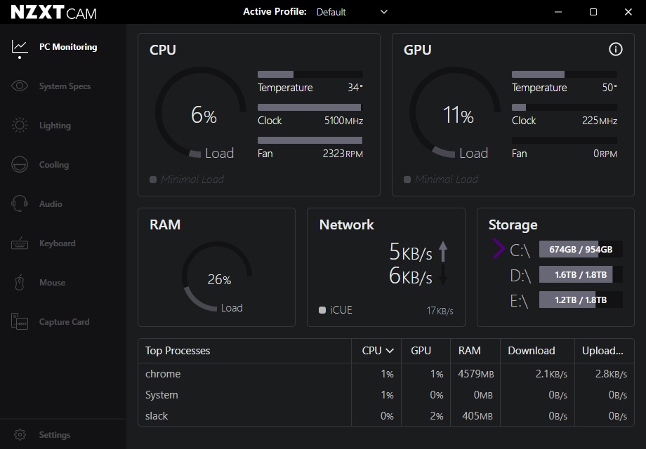 برنامج Nzxt Cam 