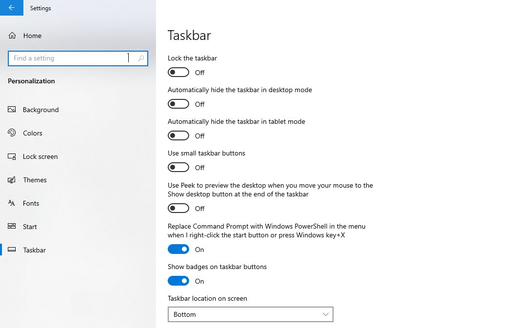 تخصيص شريط المهام في ويندوز