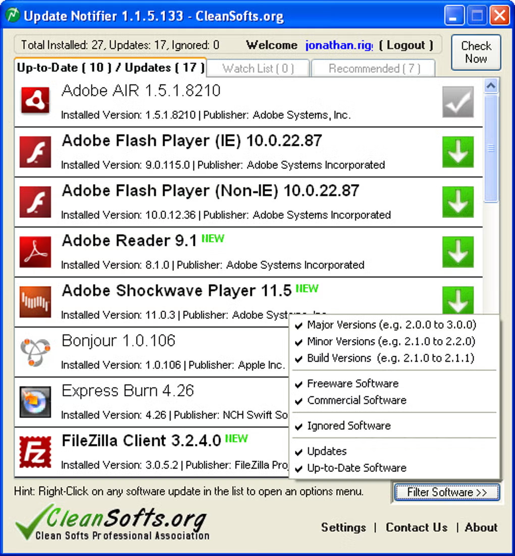 برنامج Update Notifier