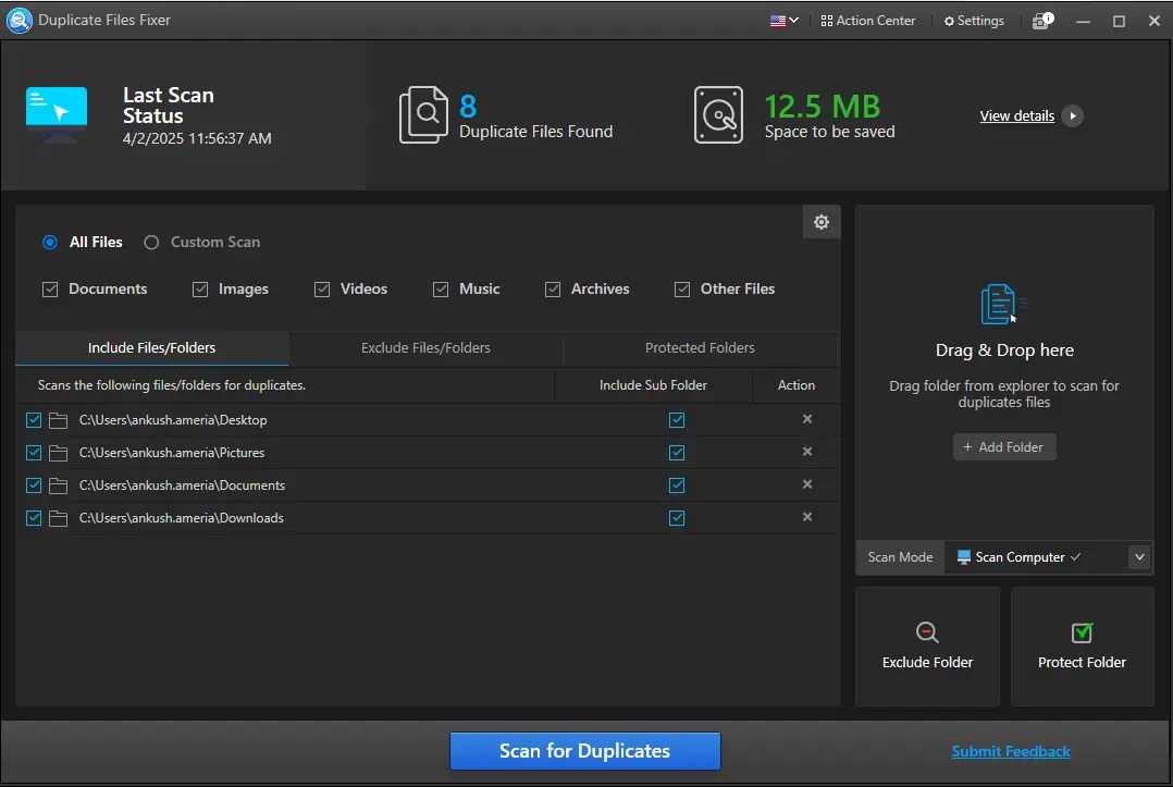 برنامج Systweak Duplicate Files Fixer