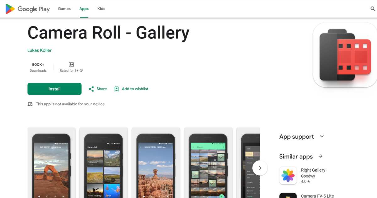 لقطة شاشة لتطبيق Camera Roll - Gallery