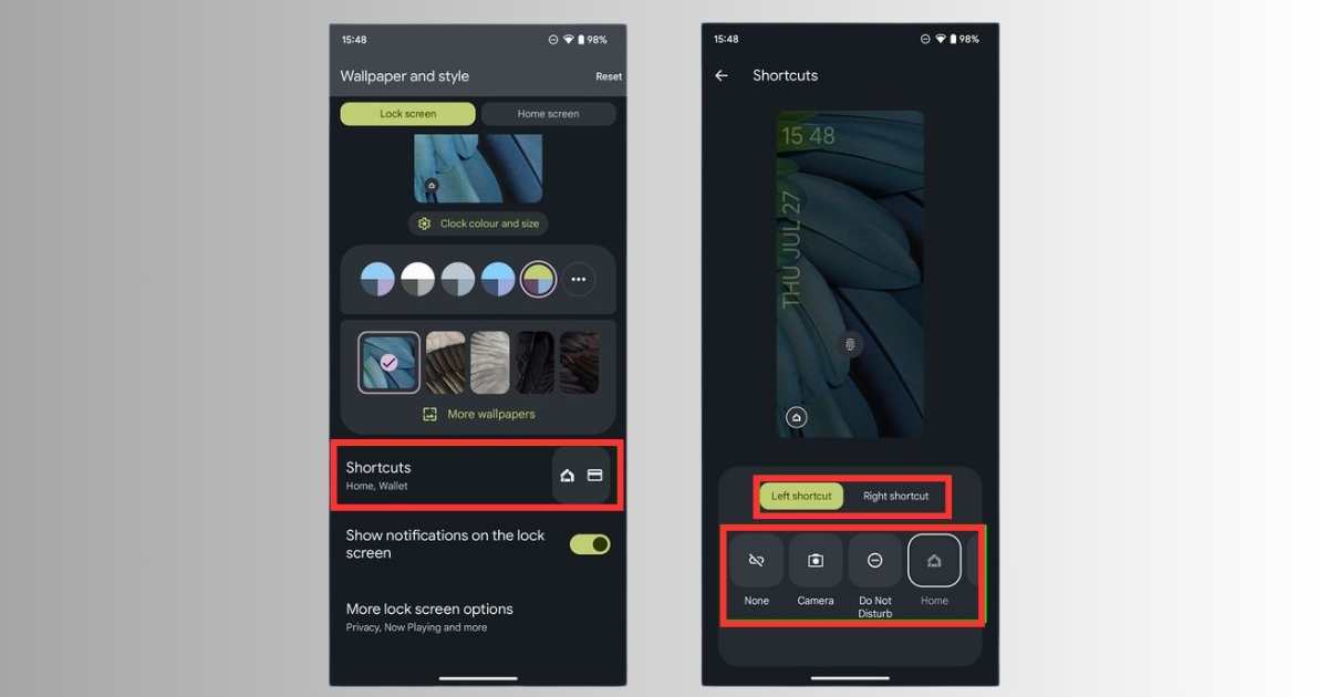 تخصيص شاشة القفل في اندرويد واختصارات التطبيقات
