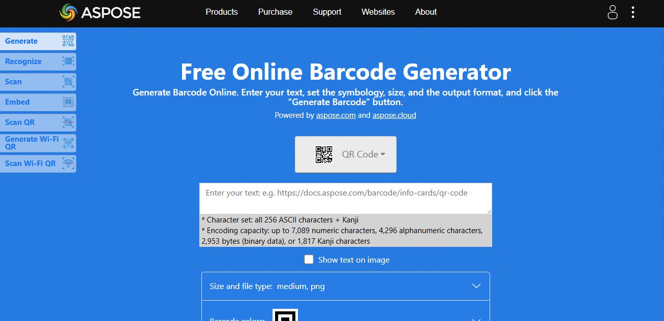 أداة Aspose.app Barcode Generator