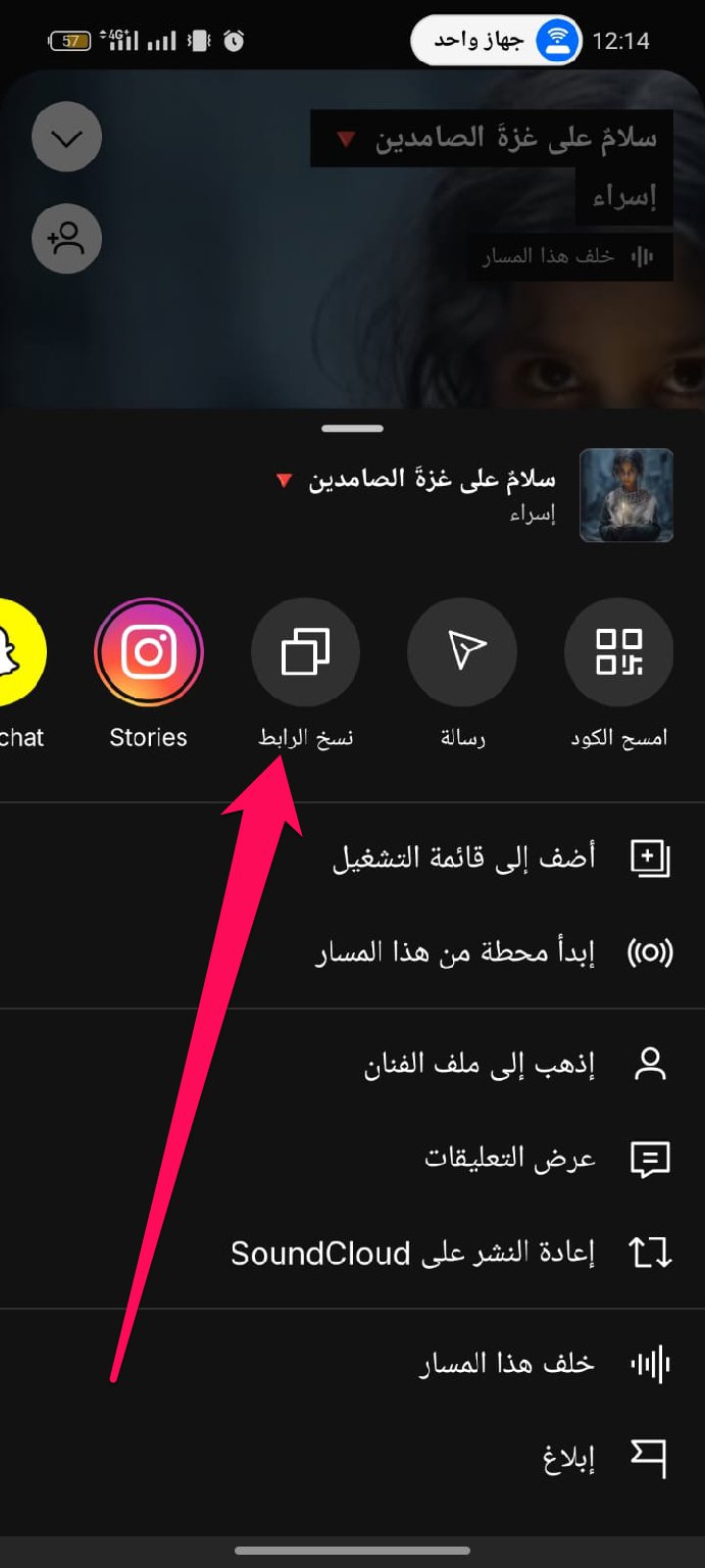 انسخ رابط الأغنية (عادةً من خلال خيار "Share" ثم "Copy Link")