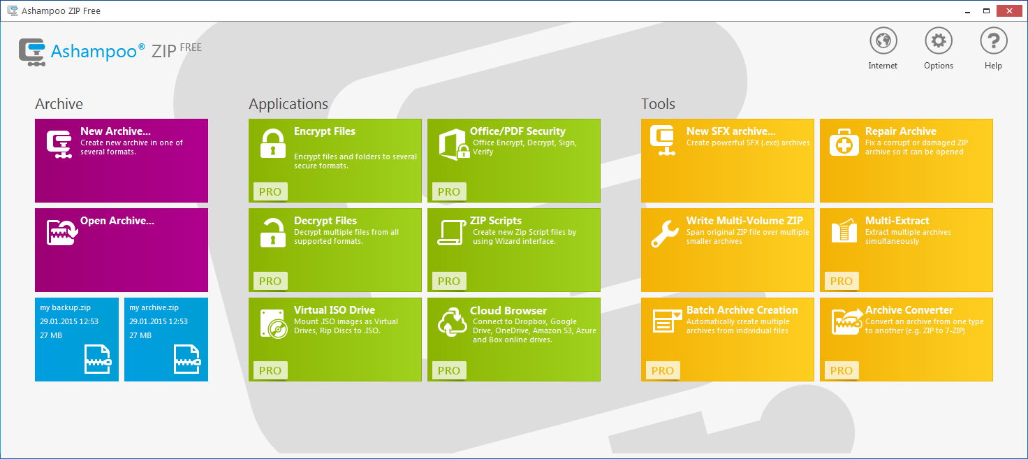 برنامج Ashampoo ZIP Free