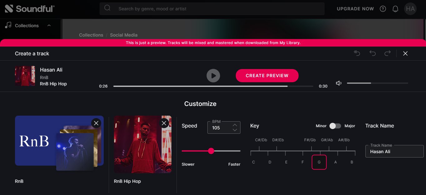 تحديد معايير الموسيقى في موقع Soundful التي نريد إنشائها