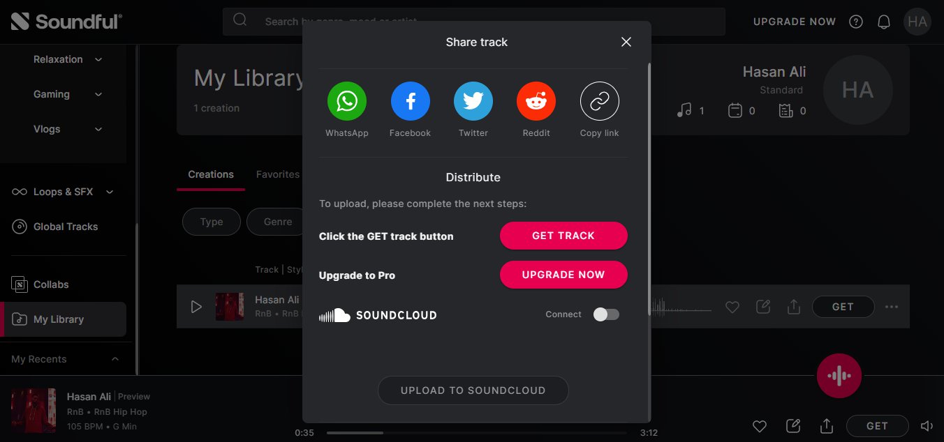 مشاركة أغنية بالذكاء الاصطناعي التي أنشئناها مع الآخرين