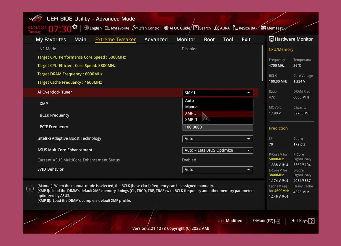 تفعيل ملفات تعريف الرام XMP