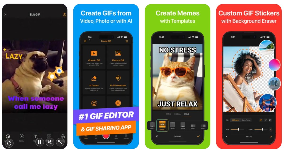 عرض لتطبيق تحرير صور GIF وصناعة الميمات والملصقات
