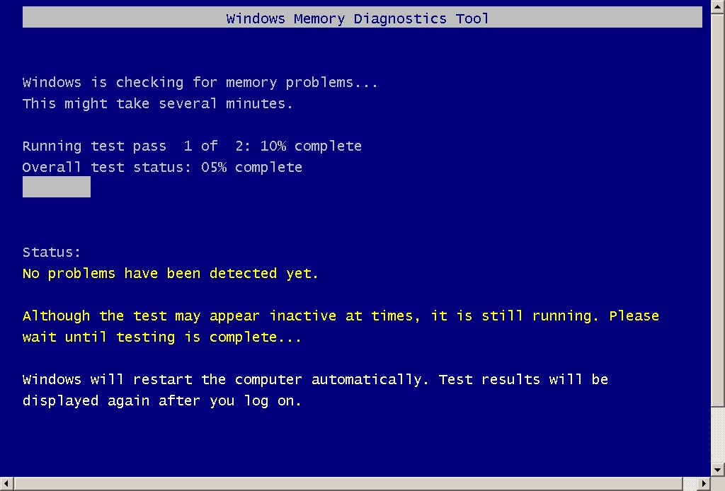 فحص الرام من خلال أداة Windows Memory Diagnostic في ويندوز
