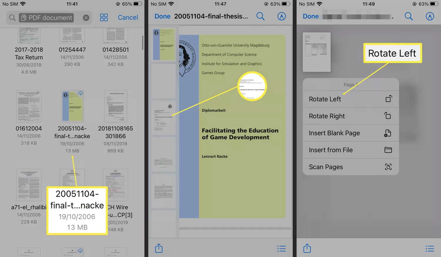 تطبيق Apple Books / Files: ميزات PDF مدمجة للآيفون