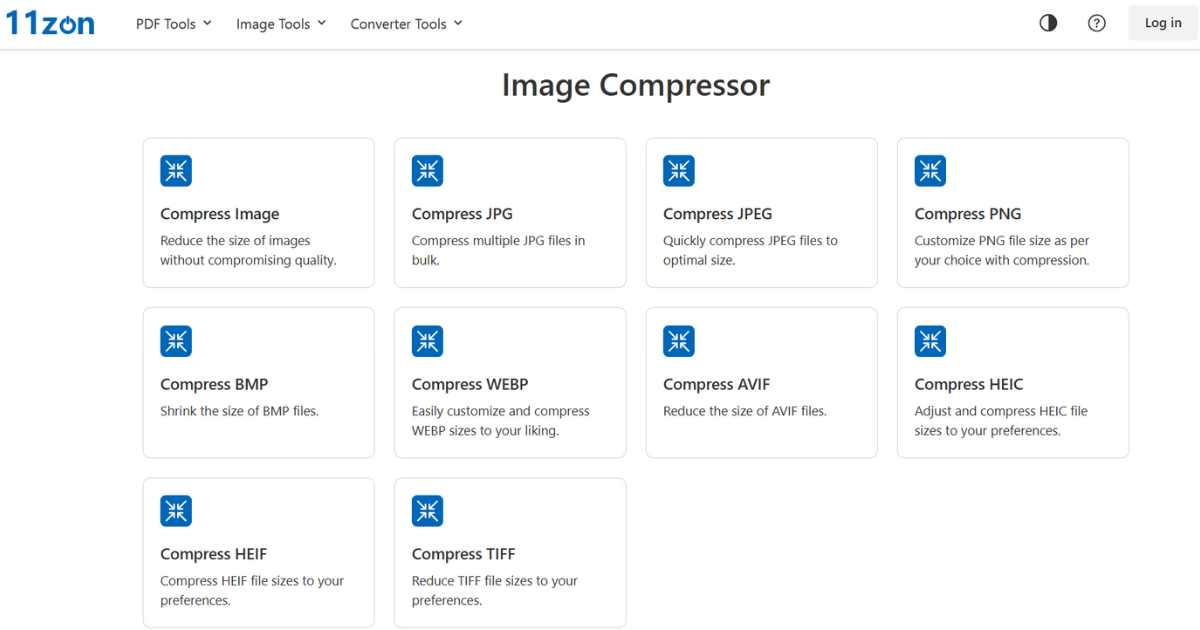  واجهة أداة 11zon لضغط الصور دون فقدان الجودة.