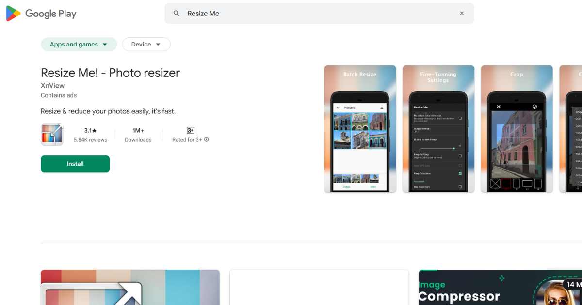 تطبيق Photo Compressor and resizer.