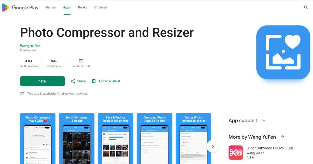 تطبيق Resize Me لضغط الصور وتغيير حجمها.