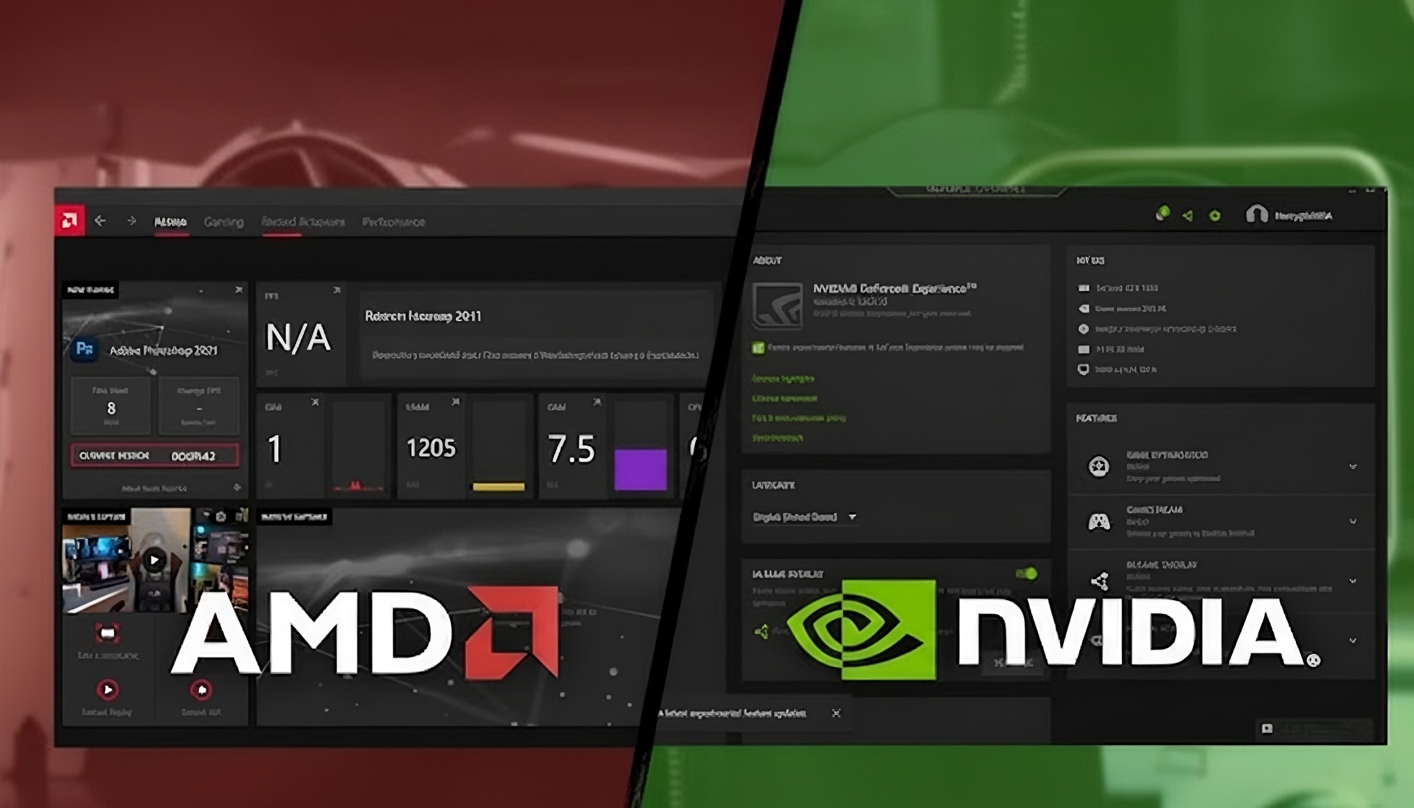 مقارنة بين برنامجي NVIDIA GeForce Experience و AMD Radeon Software Adrenalin Edition