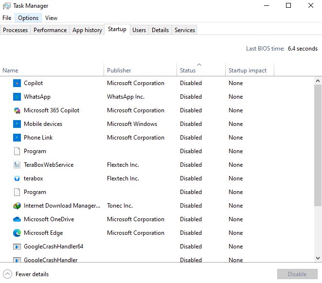 إغلاق التطبيقات التي تطيل مدة تشغيل الحاسوب عند بدء التشغيل 